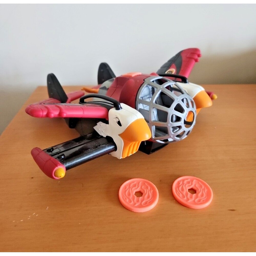 IMAGINEXT Sky Racers TWIN EAGLE Fighter Airplane #6 Fisher Price  figure + Works